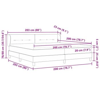 Boxspringbett mit Matratze Taupe 200 x 200 cm Stoff