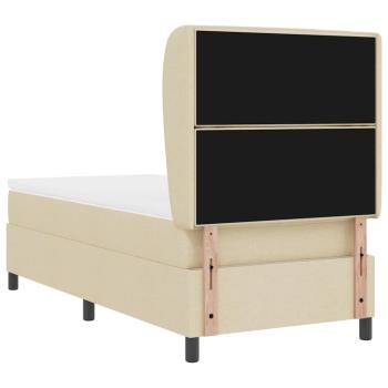Boxspringbett mit Matratze mit Kopfteil Creme 90 x 200 cm Stoff