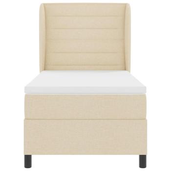 Boxspringbett mit Matratze mit Kopfteil Creme 90 x 200 cm Stoff