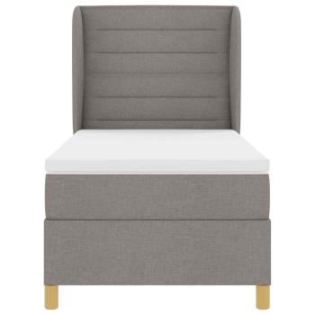 Boxspringbett mit Matratze Dunkelgrau 90x190 cm Taupe Stoff