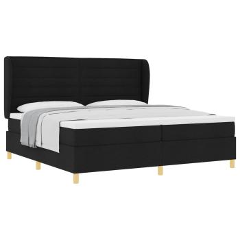 Boxspringbett mit Matratze Dunkelgrau 90x190 cm Schwarz Stoff