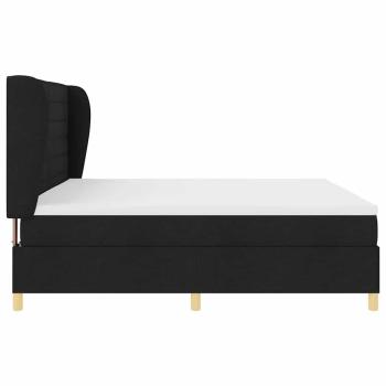 Boxspringbett mit Matratze Dunkelgrau 90x190 cm Schwarz Stoff