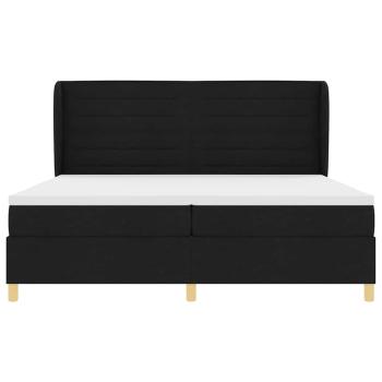 Boxspringbett mit Matratze Dunkelgrau 90x190 cm Schwarz Stoff