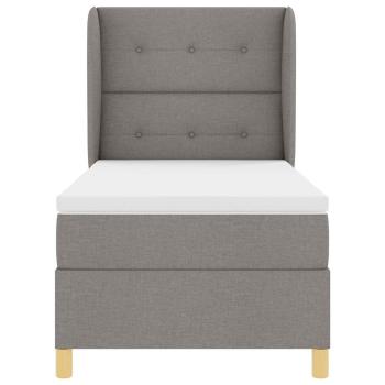 Boxspringbett mit Matratze Dunkelgrau 90x190 cm Taupe Stoff