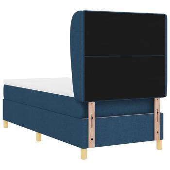 Boxspringbett mit Kopfteil Blau 200 x 100 cm Stoff