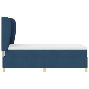 Boxspringbett mit Matratze Dunkelgrau 90x190 cm Blau Stoff
