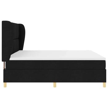 Boxspringbett mit Matratze Dunkelgrau 90x190 cm Schwarz Stoff