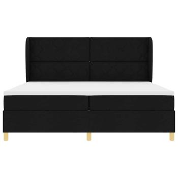 Boxspringbett mit Matratze Dunkelgrau 90x190 cm Schwarz Stoff