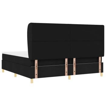 Boxspringbett mit Matratze Dunkelgrau 90x190 cm Schwarz Stoff