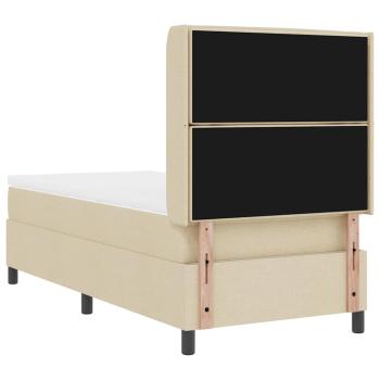 Boxspringbett mit Matratze mit Kopfteil Creme 90 x 200 cm Stoff