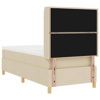 Boxspringbett mit Matratze mit Kopfteil Creme 90 x 200 cm Stoff