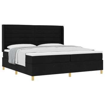 Boxspringbett mit Matratze Schwarz 200 x 200 cm Stoff