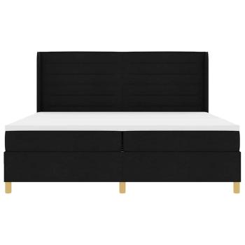 Boxspringbett mit Matratze Schwarz 200 x 200 cm Stoff