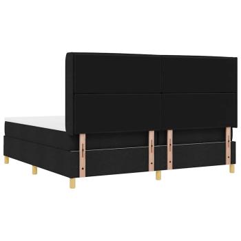 Boxspringbett mit Matratze Schwarz 200 x 200 cm Stoff