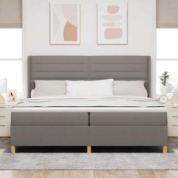 Boxspringbett mit Matratze Taupe 200 x 200 cm Stoff