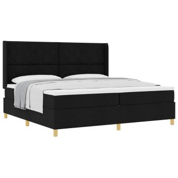 Boxspringbett mit Matratze Schwarz 200 x 200 cm Stoff