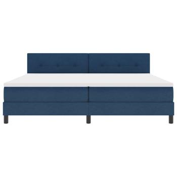 Boxspringbett mit Matratze mit LED Blau 200 x 200 cm Stoff