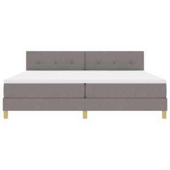 LED Boxspringbett mit Matratze mit LED Taupe 200 x 200 cm Stoff