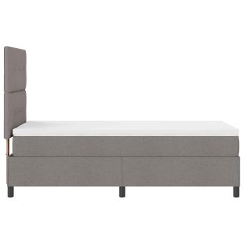 Boxspringbett mit Matratze mit LED Taupe 90 x 200 cm Stoff