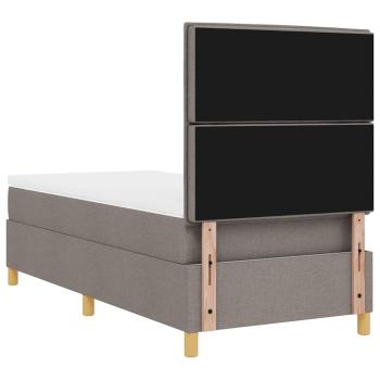 LED Boxspringbett mit Matratze Taupe 90 x 200 cm Stoff