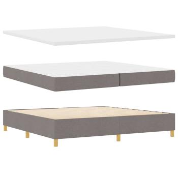 LED Boxspringbett mit Matratze Taupe 200 x 200 cm Stoff