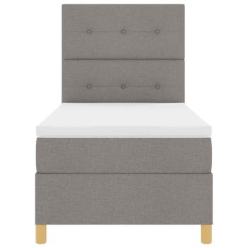 LED Boxspringbett mit Matratze Taupe 90 x 200 cm Stoff