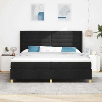 Boxspringbett mit Matratze Schwarz 140 x 200 cm Stoff