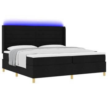 Boxspringbett mit Matratze Schwarz 140 x 200 cm Stoff