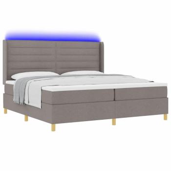 Boxspringbett mit Matratze Taupe 140 x 200 cm Stoff