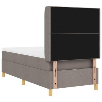 Boxspringbett mit LED-Lichtleisten Taupe 90 x 200 cm Stoff