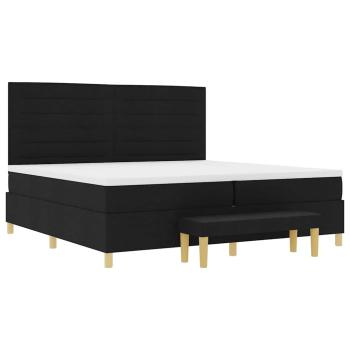 Boxspringbett mit Matratze Schwarz 200 x 200 cm Stoff