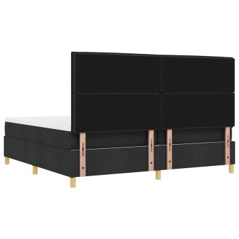 Boxspringbett mit Matratze Schwarz 200 x 200 cm Stoff