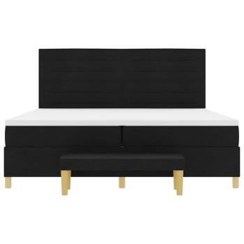 Boxspringbett mit Matratze Schwarz 200 x 200 cm Stoff