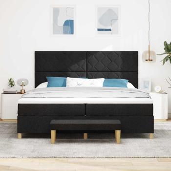 Boxspringbett mit Matratze Schwarz 200 x 200 cm Stoff