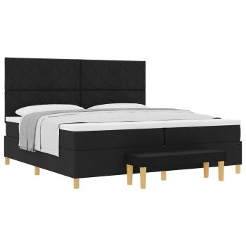 Boxspringbett mit Matratze Schwarz 200 x 200 cm Stoff