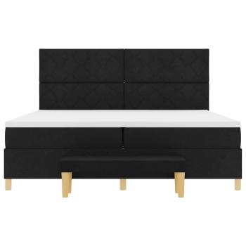 Boxspringbett mit Matratze Schwarz 200 x 200 cm Stoff