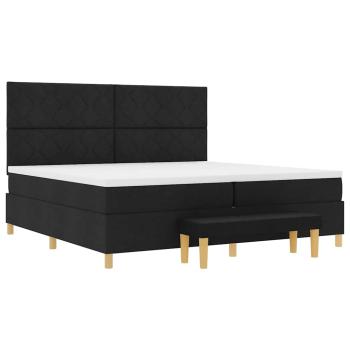 Boxspringbett mit Matratze Schwarz 200 x 200 cm Stoff