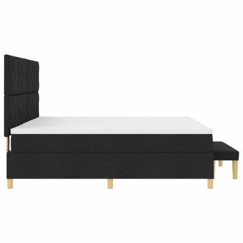 Boxspringbett mit Matratze Schwarz 200 x 200 cm Stoff