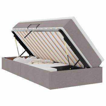 Aufbewahrungsbett mit Matratze Taupe 90 x 200 cm Polyester
