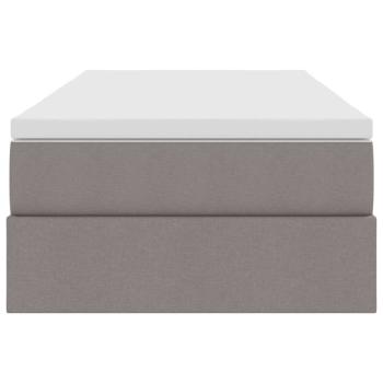 Aufbewahrungsbett mit Matratze Taupe 90 x 200 cm Polyester