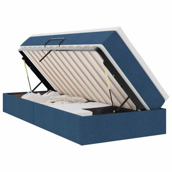 Aufbewahrungsbett mit Matratze Blau 90 x 200 cm Polyester