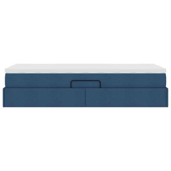 Aufbewahrungsbett mit Matratze Blau 90 x 200 cm Polyester