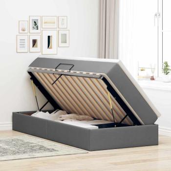 Aufbewahrungsbett mit Matratze Dunkelgrau 100 x 200 cm