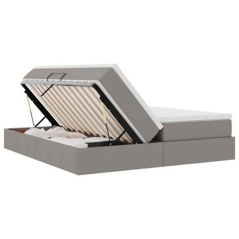 Aufbewahrungsbett mit Matratze Taupe 180 x 200 cm Polyester
