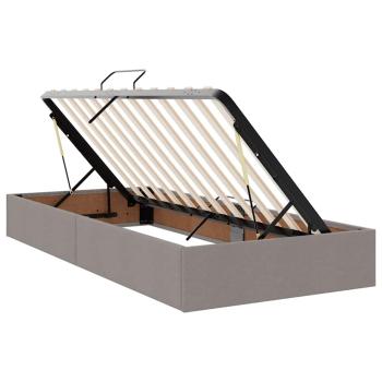 Aufbewahrungsbett mit Matratze Taupe 100 x 200 cm Holzwerkstoff