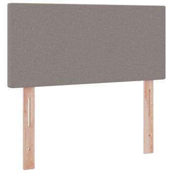 Bett mit Stauraum und LED mit Matratze Taupe 100 x 200 cm Stoff