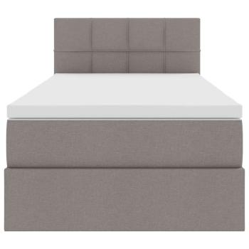 Bett mit Stauraum und LED mit Matratze Taupe 90 x 200 cm Stoff