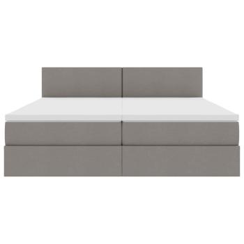 Bett mit LED-Lichtleisten mit Kopfteil Taupe 180 x 200 cm Stoff