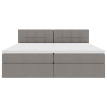 Bett mit LED-Lichtleisten mit Kopfteil Taupe 180 x 200 cm Stoff