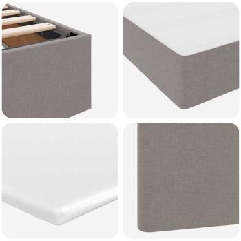 Aufbewahrungsbett mit Matratze Taupe 90 x 200 cm Polyester